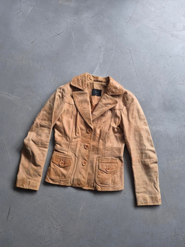 Leren Jasje - Maat M, Maat 38/40 (M), Bruin, Vero Moda, Ophalen of Verzenden