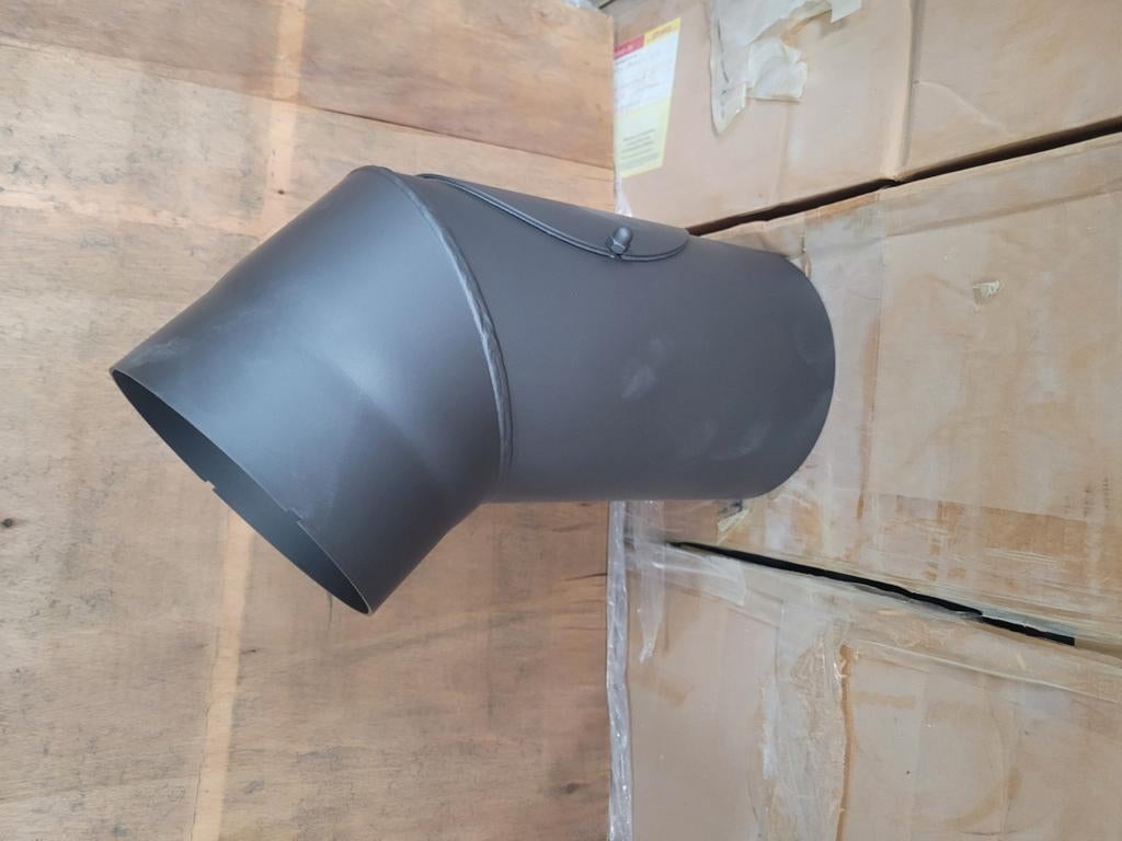 Bocht 45 graden met veegluik 150 mm dikwandig, Ophalen of Verzenden, Nieuw, Hout, Houtkachel