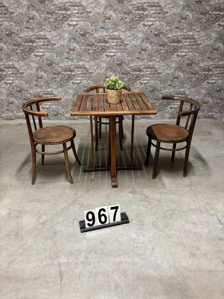 Vintage bistro tafel nr967, Tuin en Terras, Info@antiekgroothandel.com, Vierkant, Ophalen of Verzenden, Zo goed als nieuw
