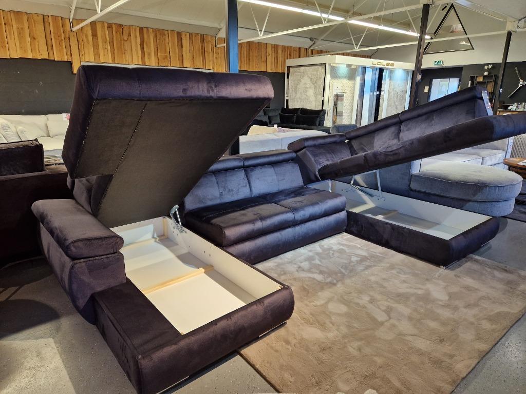 Foto 3 van Voorraad | Velvet U-bank | slaapbank | Showroom Utrecht
