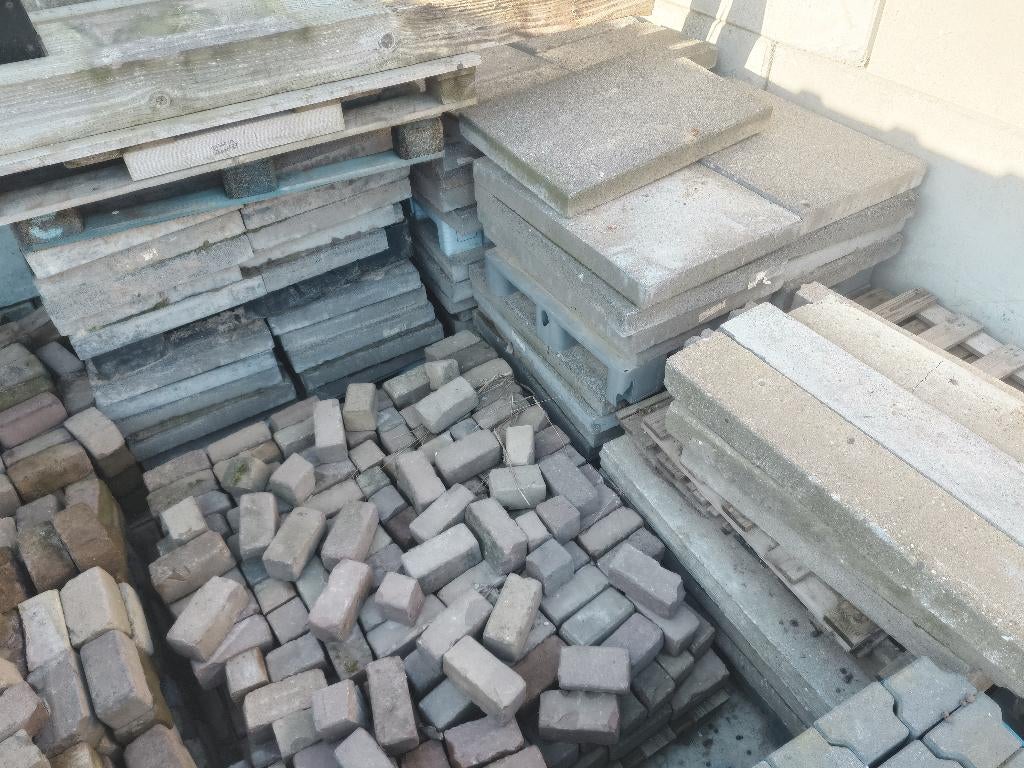 Betonplaten, Tuin en Terras, Tegels en Klinkers, Ophalen, Gebruikt, Klinkers, 10 m² of meer