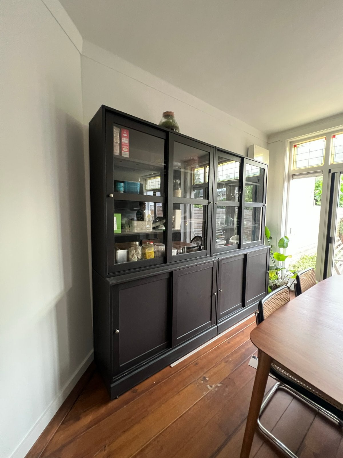 IKEA HAVSTA vitrinekast zwart – compleet of per helft, Huis en Inrichting, Ophalen, Gebruikt, 200 cm of meer, 150 tot 200 cm
