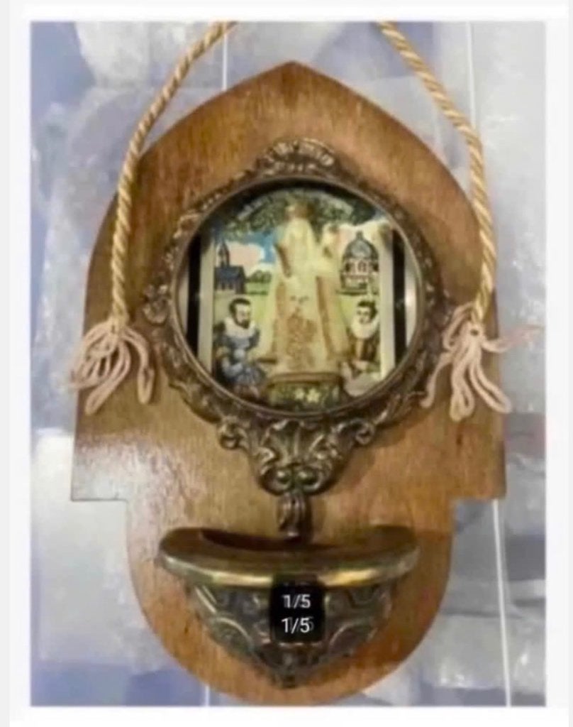 Antiek wijwater bakje “Onze Lieve Vrouw van Scherpenheuvel”, Ophalen of Verzenden