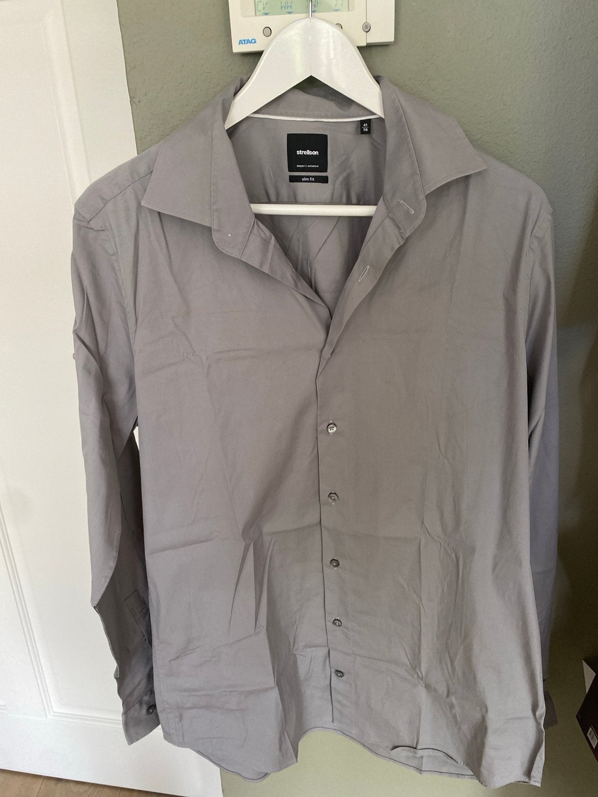 Strellson Slim Fit Overhemd - Maat 41 - Grijs, Ophalen of Verzenden, Gedragen, Grijs, Halswijdte 41/42 (L)