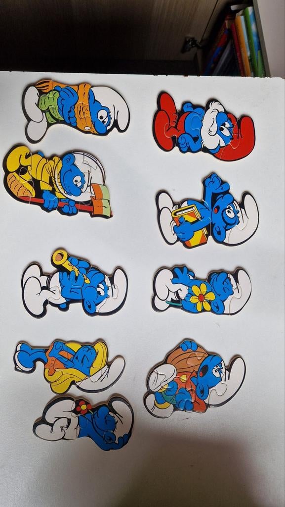 Vintage Ravensburger Smurfen Houten Puzzels (9 stuks), Ophalen of Verzenden