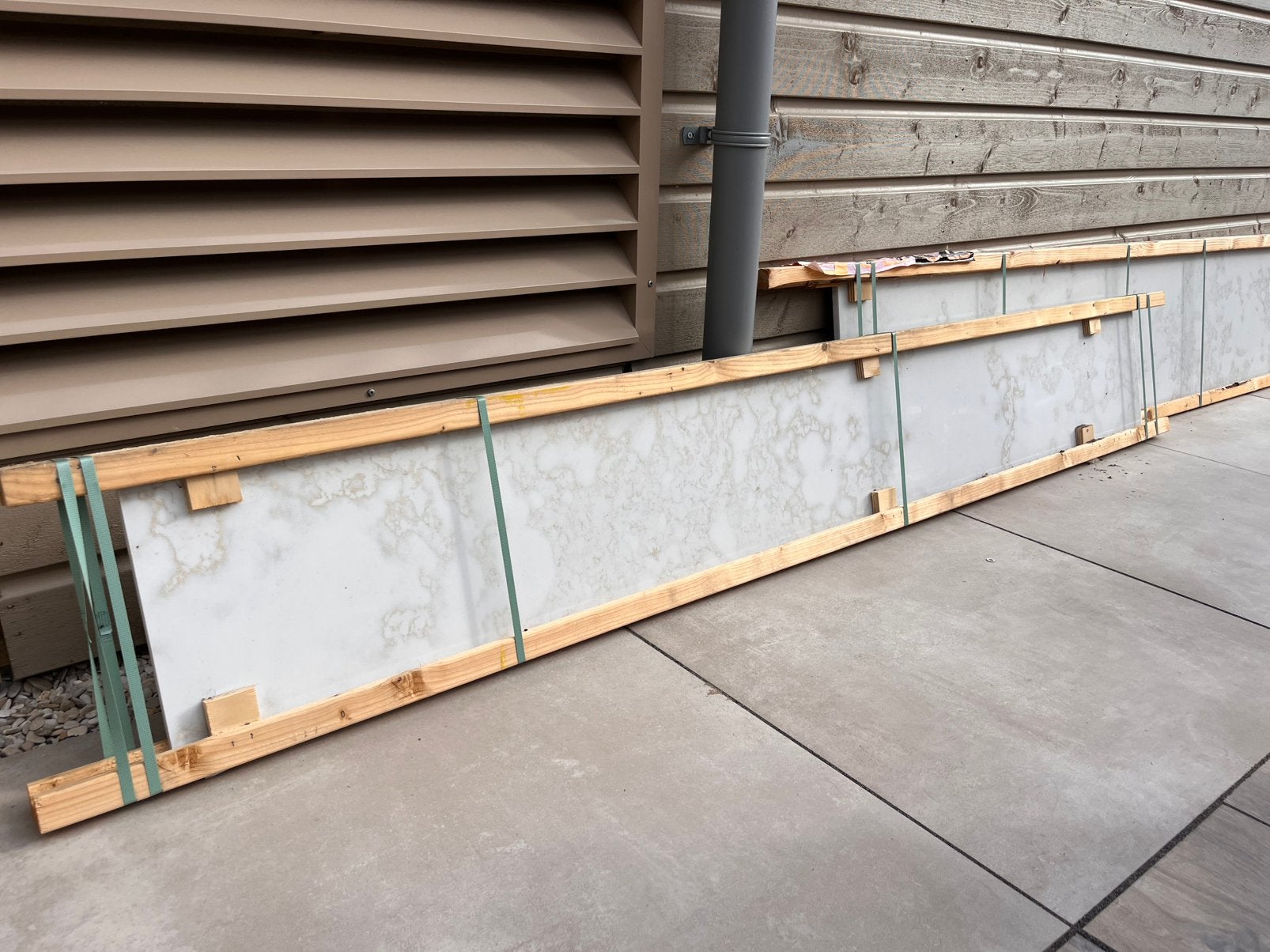 Composiet werkblad /aanrechtblad / achterwand. 220cm, Ophalen, Wit, Nieuw, 200 cm of meer