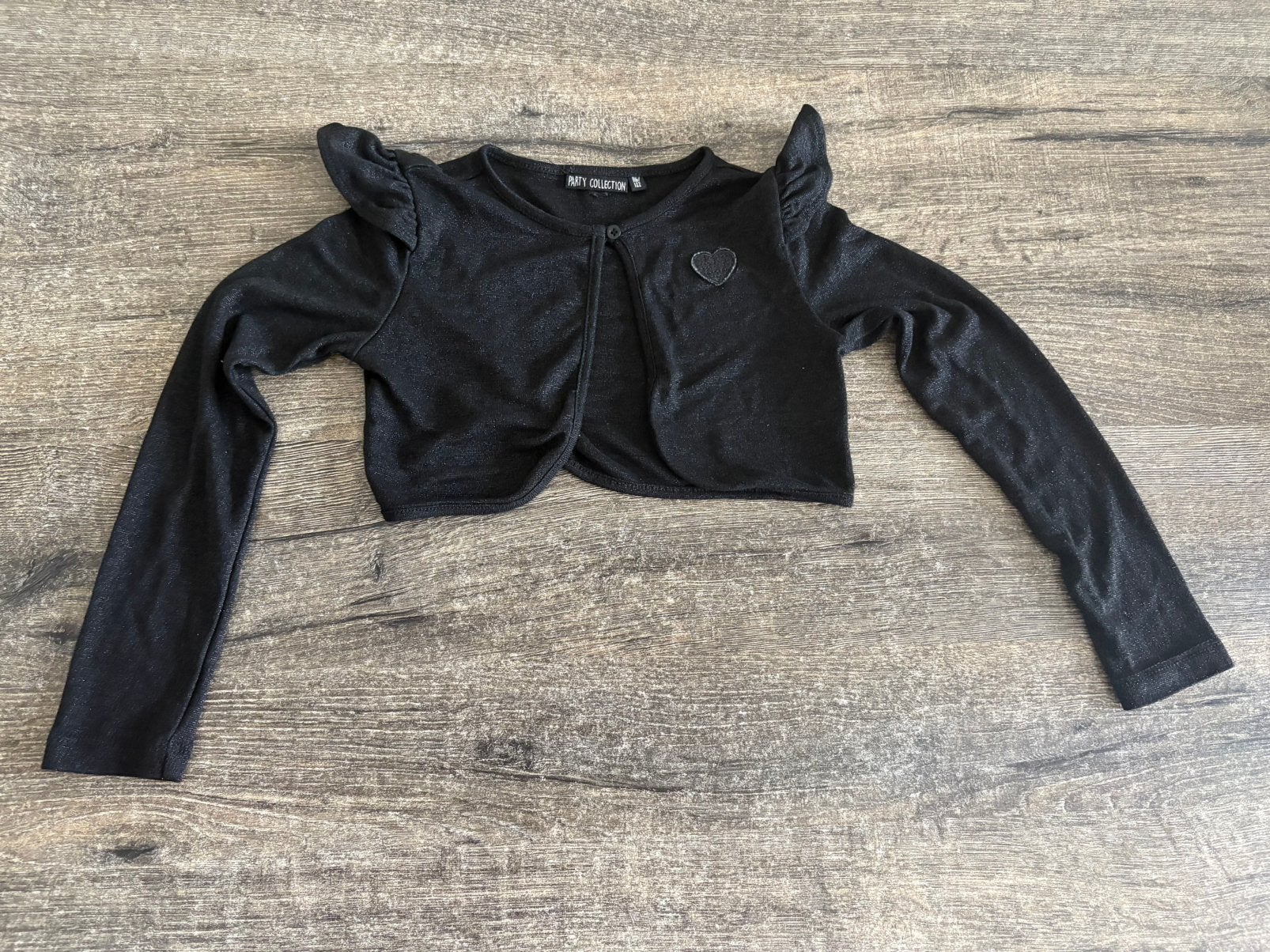 Bolero zwart met zilveren glitter 116/122, Ophalen of Verzenden, Zo goed als nieuw, Meisje, Trui of Vest