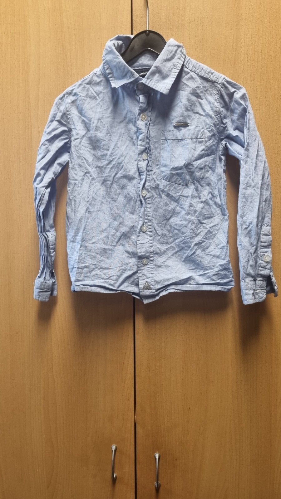 LCEE lichtblauwe jongensblouse maat 116, LCEE, Gebruikt, Overhemd of Blouse, Ophalen of Verzenden