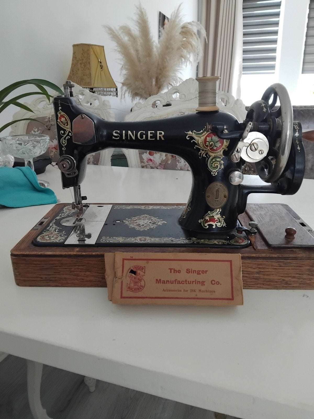 Schitterende Antieke Singer 28K Naaimachine (1926) – "Tiffan, Ophalen