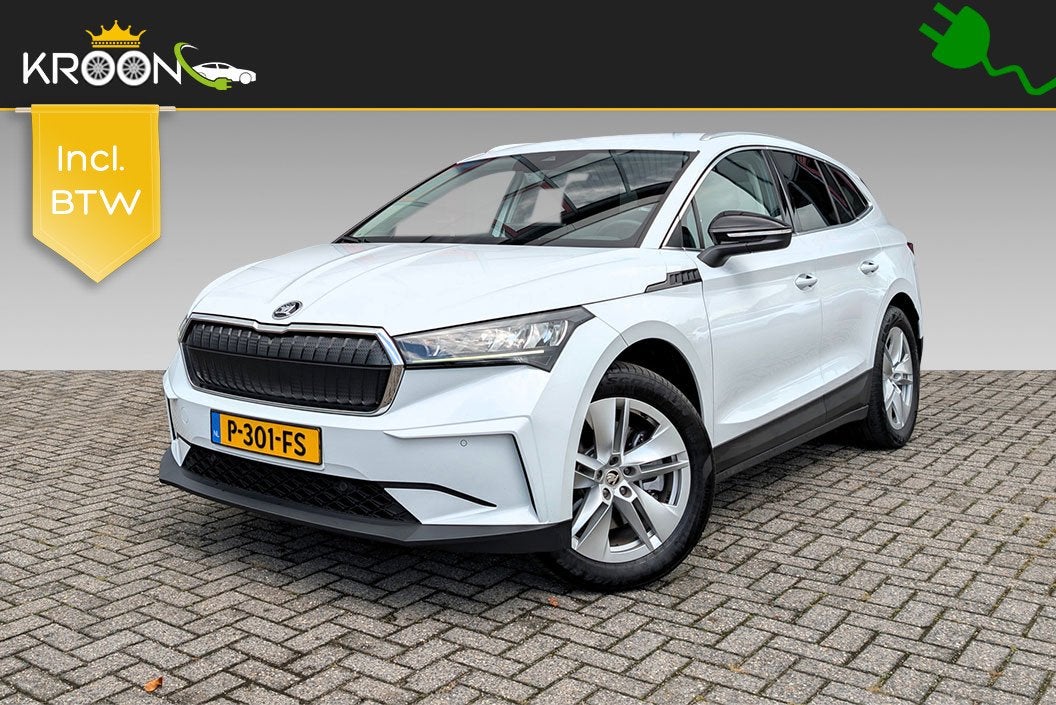 Skoda Enyaq iV 80 SOH 87% Trekhaak Warmtepomp (bj 2022), Auto's, Dealer onderhouden, Achterwielaandrijving, Gebruikt, Met garantie (alle)
