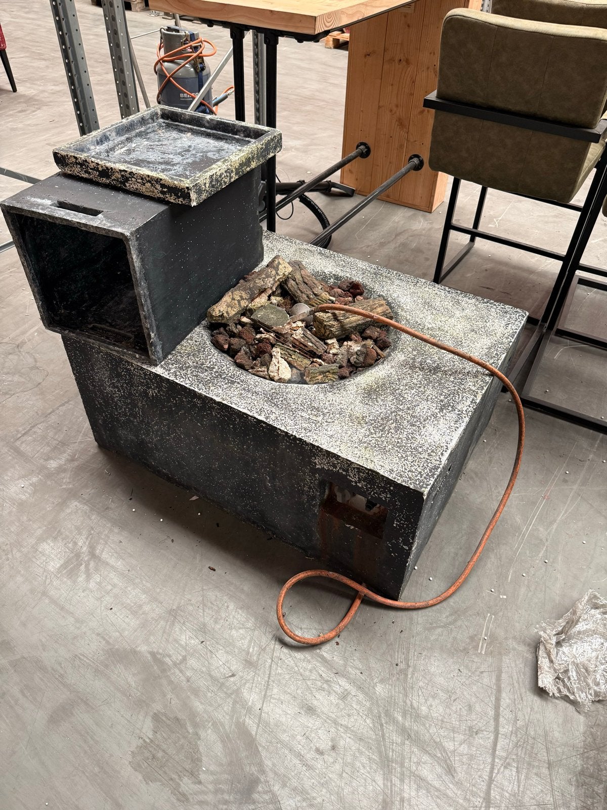 Gebruikte vuurkorf/vuurton met gasaansluiting, Ophalen, Gebruikt, Vuurkorf