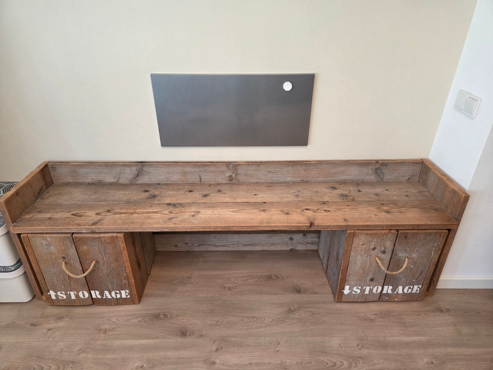 Steigerhouten kindertafel met stoeltje, Ophalen, Zo goed als nieuw, Tafel