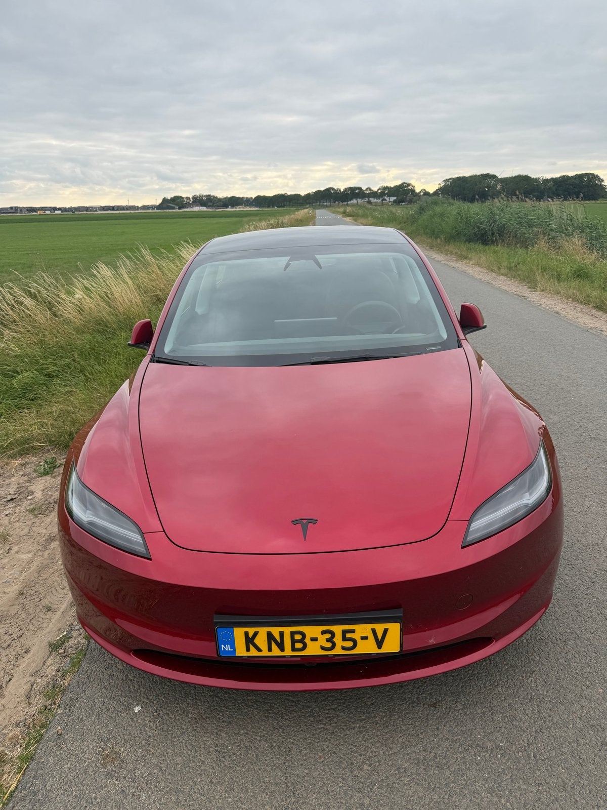 Gloednieuw Tesla Model 3 2026 Rood, Auto's, Tesla, Automaat, Achterwielaandrijving, 122 pk, Origineel Nederlands