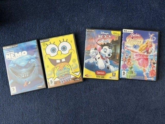 PC CD-Rom, Barbie, 102 dalmatiërs, Sponge Bob, Finding Nemo, Spelcomputers en Games, Games | Pc, Overige genres, 1 speler, Eén computer