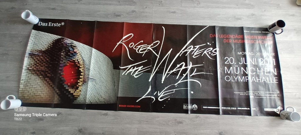 Roger Waters Mega poster The Wall, Gebruikt, Deurposter of groter, Rechthoekig Liggend, Ophalen of Verzenden