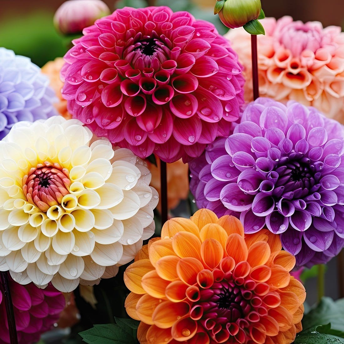 Pompon dahlia's, Tuin en Terras, Ophalen, Volle zon, Knol