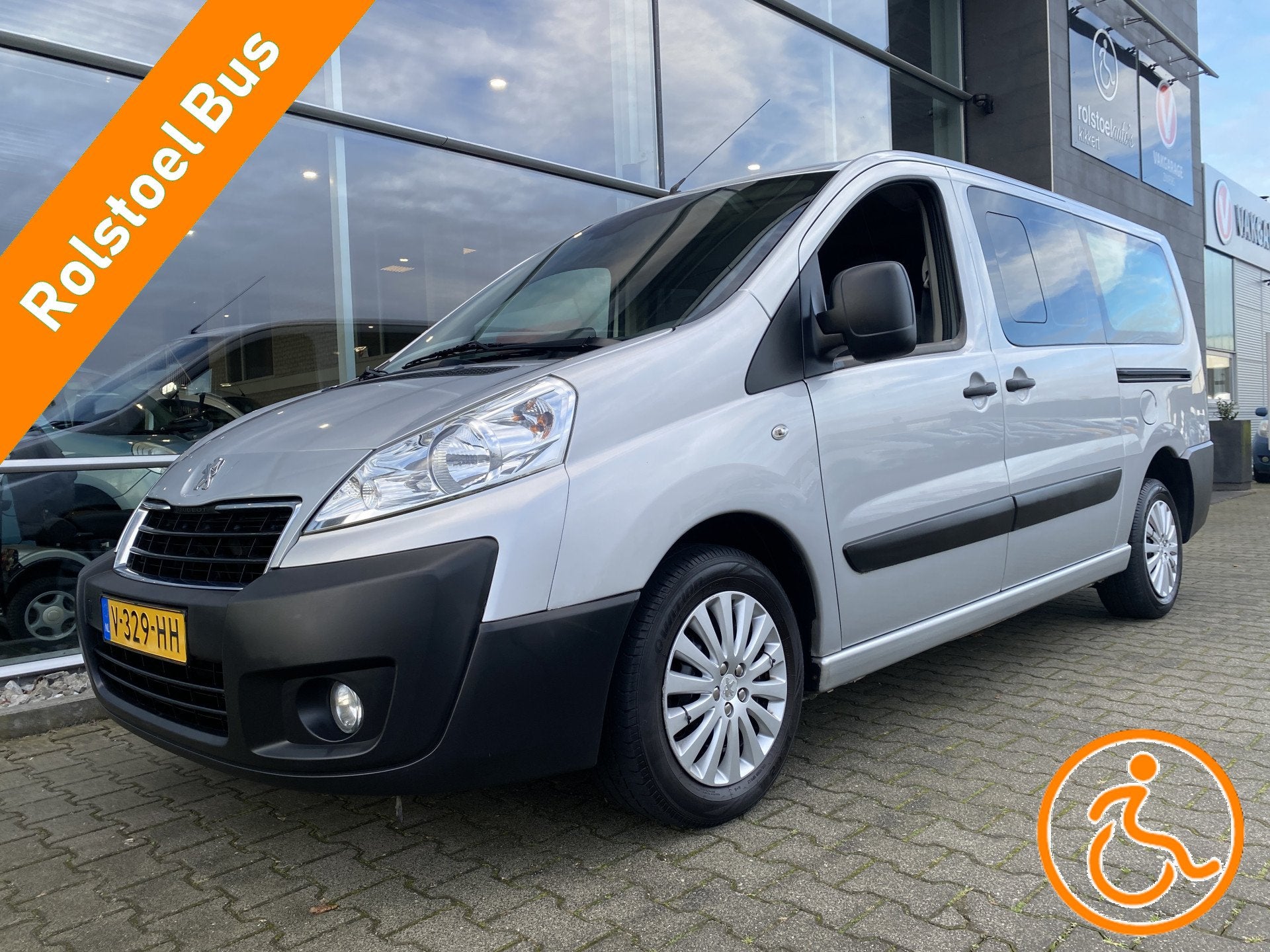 Peugeot Expert 5+1 Rolstoelbus 2.0 HDI L2H1 Allied Independe, Auto's, Bestelauto's, Euro 5, Stof, Gebruikt, 4 cilinders