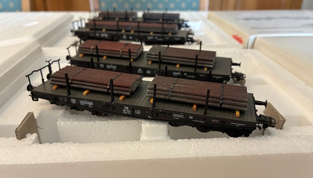 Marklin 48666 set wagens staaltransport, Wisselstroom, Gebruikt, Wagon, Ophalen of Verzenden