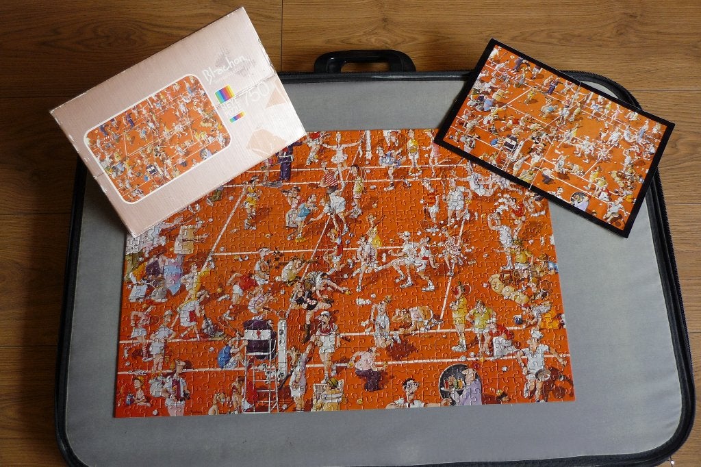 Oude Heye puzzel Blachon '' TENNIS -MATCH '' + Poster 750 st, Ophalen, 500 t/m 1500 stukjes, Gebruikt