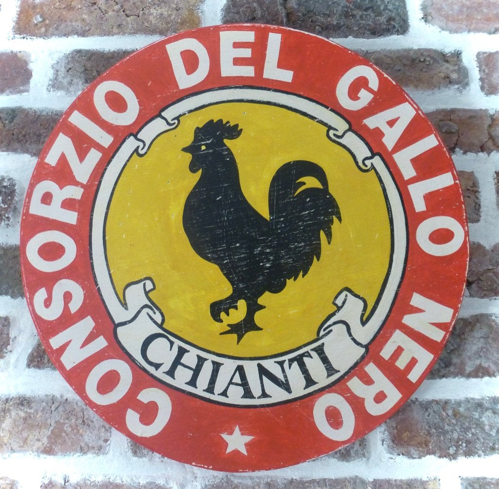 Handgeschilderd houten wijn bord / Chianti / Toscane Italië, Reclamebord, Ophalen of Verzenden, Zo goed als nieuw, B6