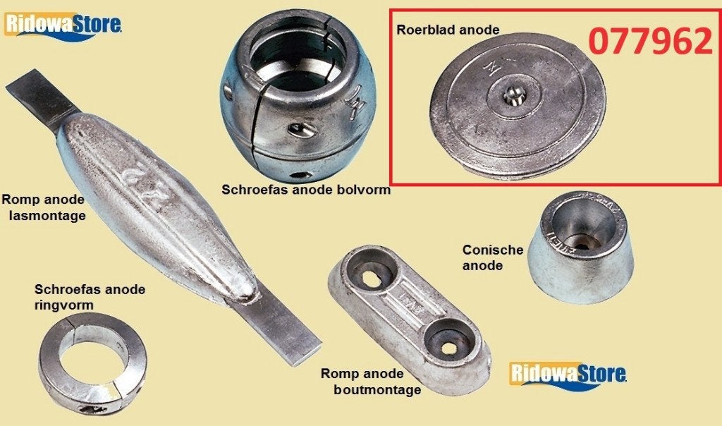 077962 Set roerblad anode magnesium Ø130mm/0,320 kg. € 34,95, Ophalen of Verzenden, Nieuw, Motor en Techniek