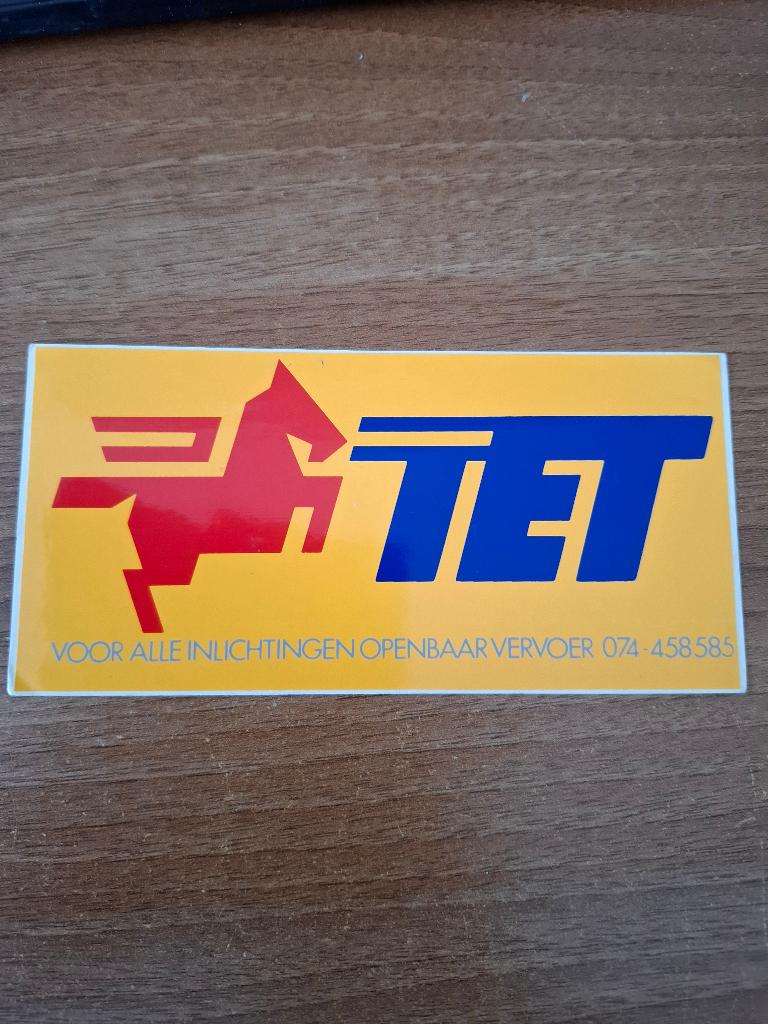 Sticker TET openbaar vervoer Twente, Verzamelen, Spoorwegen en Tramwegen, Ophalen of Verzenden, Zo goed als nieuw, Bus of Metro
