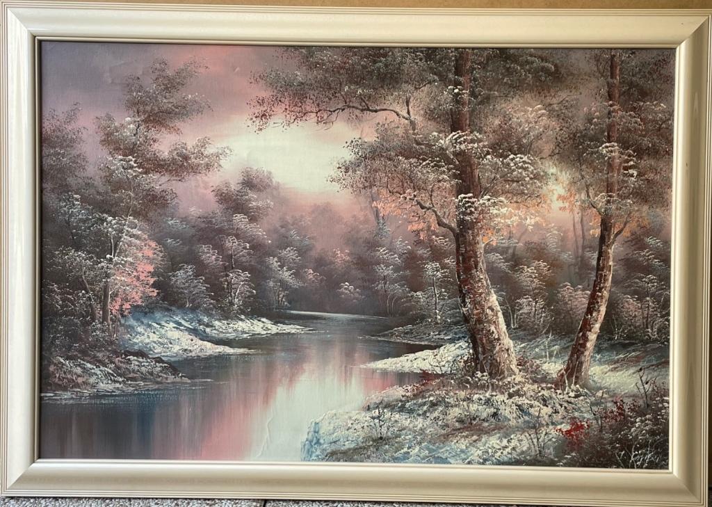 Olieverf schilderij winterlandschap, Ophalen, Gebruikt, Oorspronkelijke maker, Schilderij