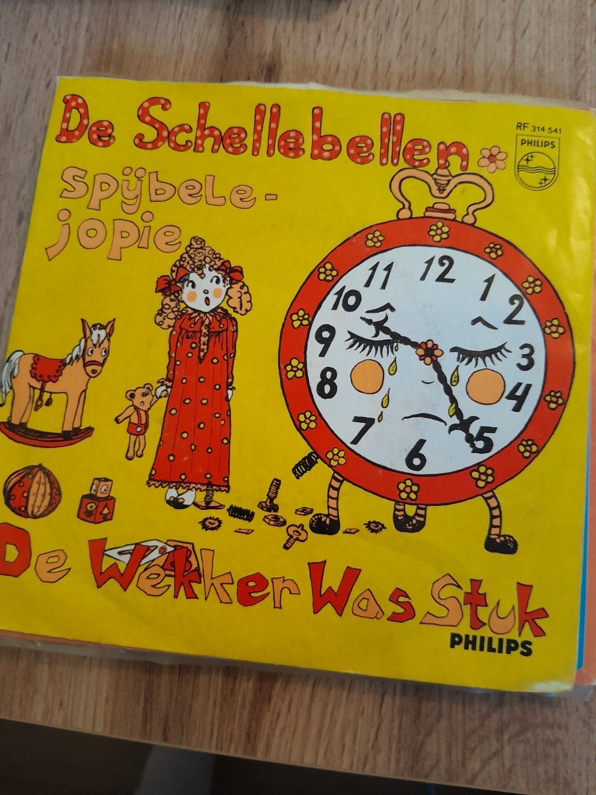de schellebellen 7 inch de wekker was stuk, Ophalen of Verzenden, Zo goed als nieuw, Nederlandstalig