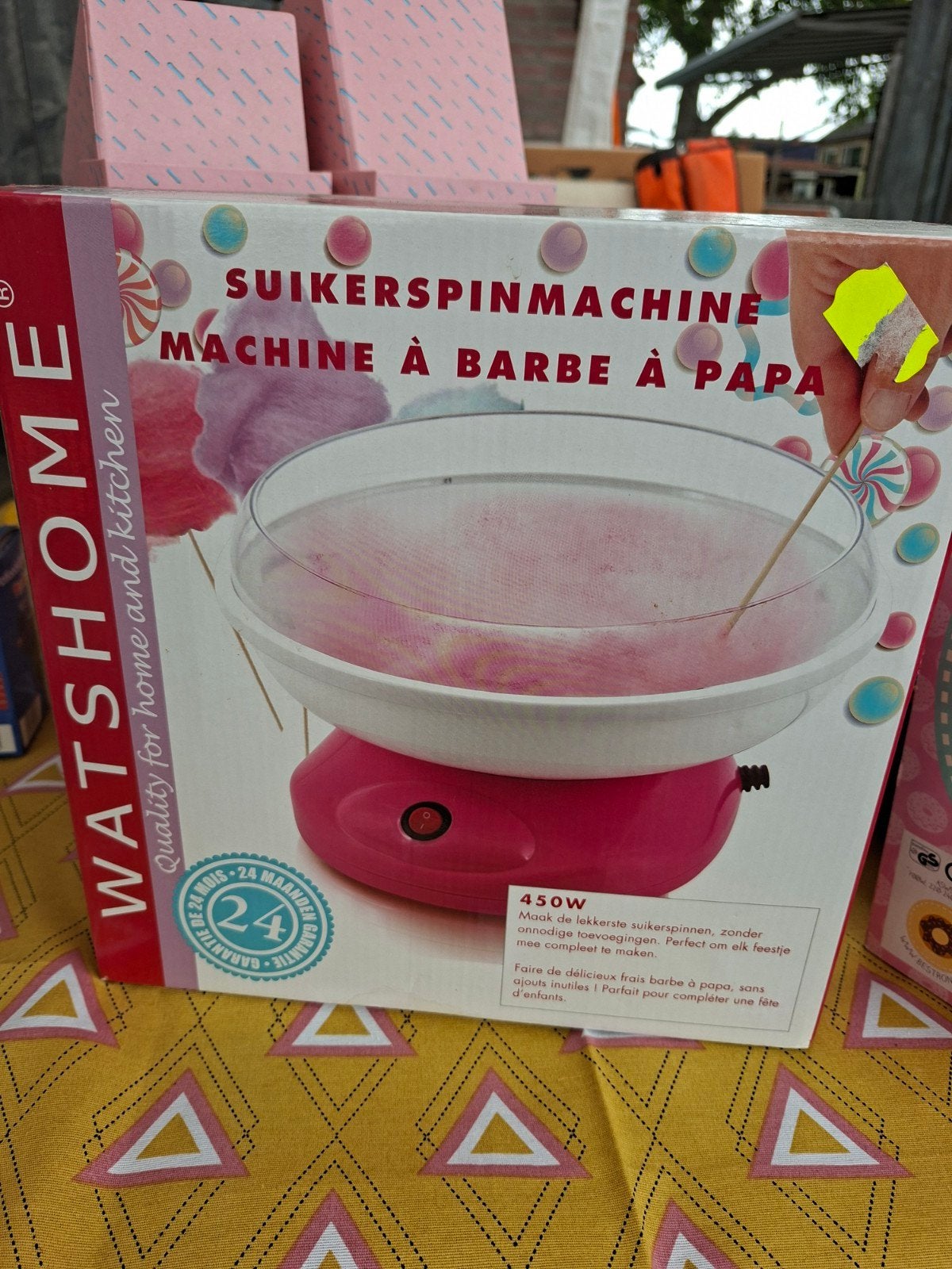 WATSHOME Suikerspinmachine - 450W voor Feestjes, Ophalen of Verzenden, Nieuw