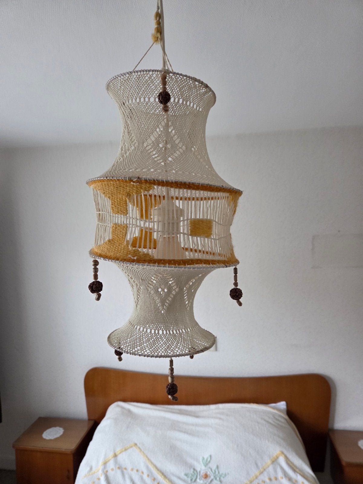 Vintage retro macramé lamp, hanglamp, Ophalen