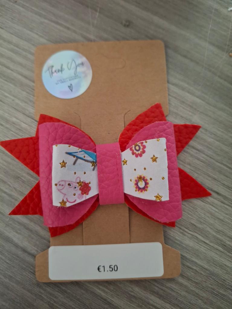 Nieuw handgemaakt Peppa Pig haarstrikje, Ophalen of Verzenden, Nieuw, Handgemaakt