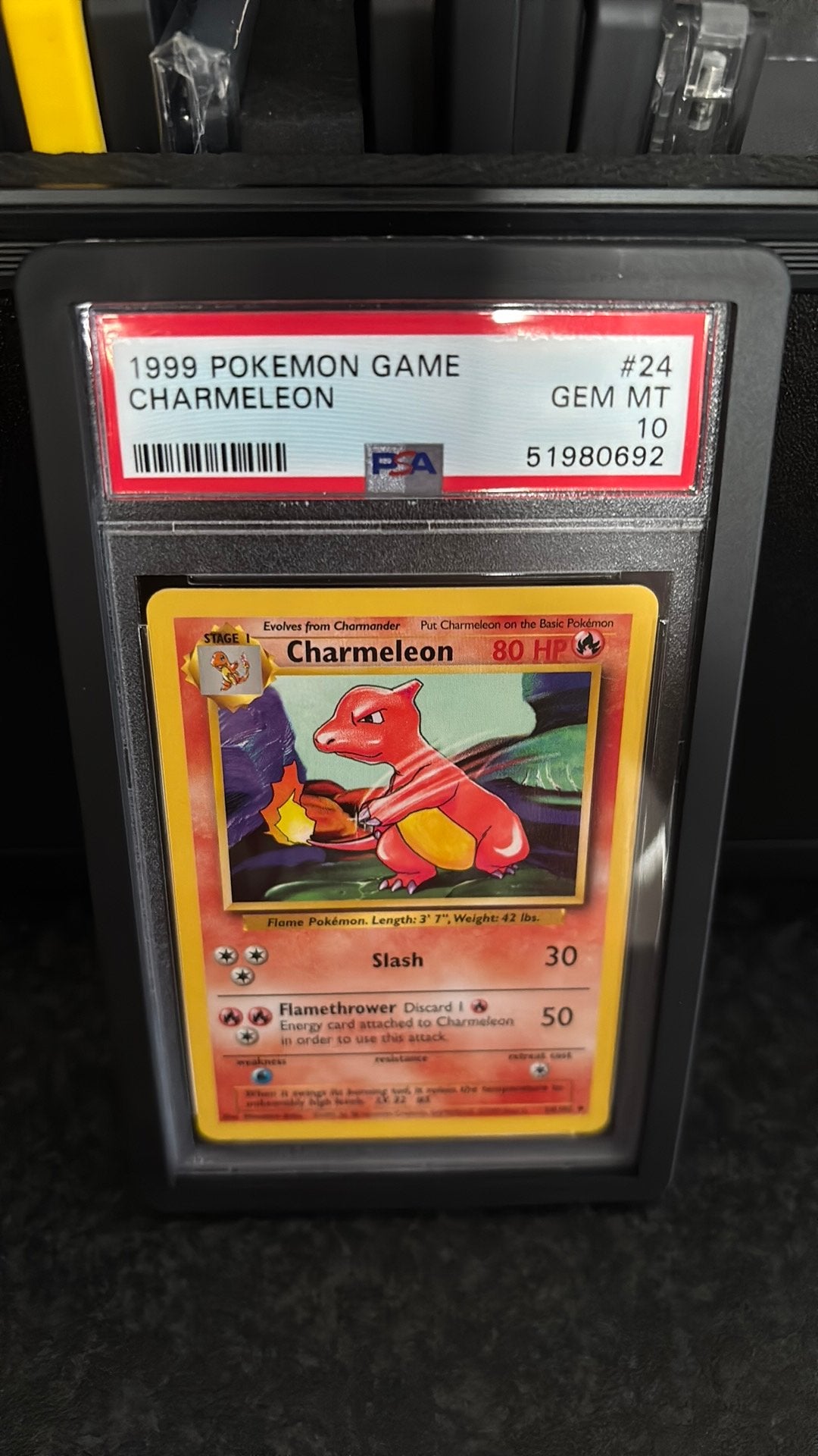 Charmeleon #24 Pokemon Base Set PSA 10, Ophalen of Verzenden, Zo goed als nieuw