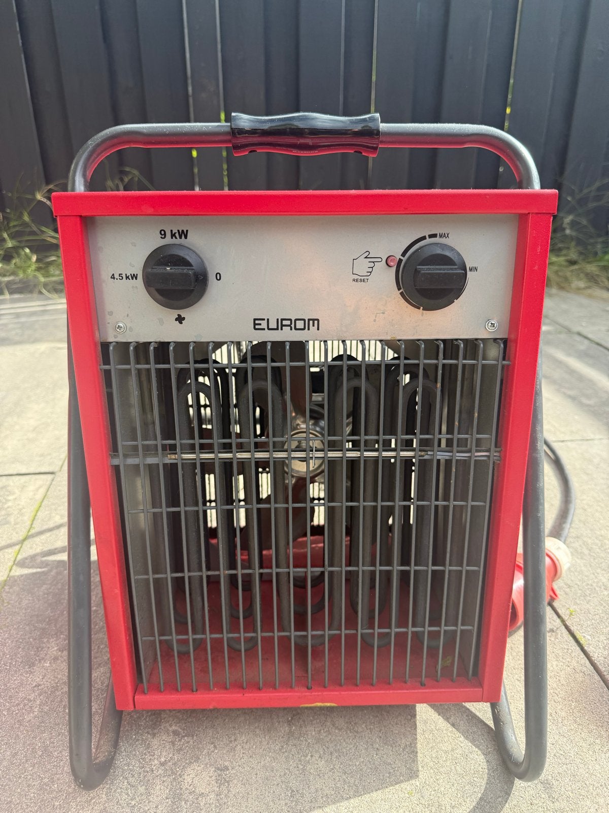 Eurom EK9002 Elektrische Kachel 9 kW – 400V Krachtstroom, Ophalen, 30 tot 80 cm, Gebruikt, Kachel