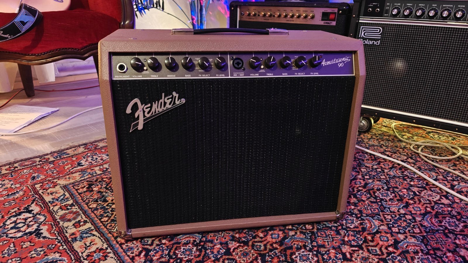 Fender Acoustasonic 90 Akoestische Gitaarversterker, Ophalen, Zo goed als nieuw, Gitaar, 50 tot 100 watt