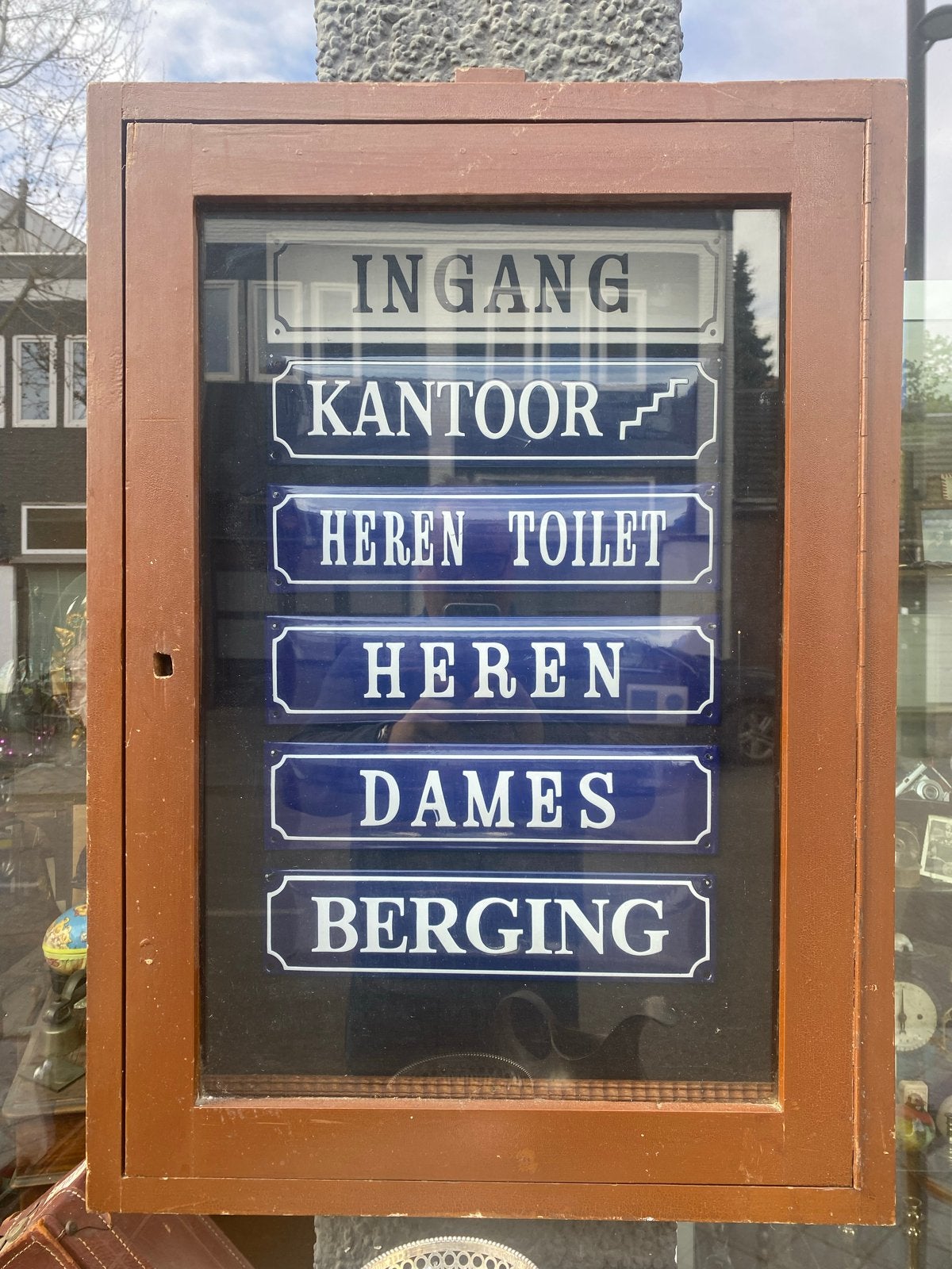 Vintage Emaille Wegwijzer met Diverse Richtingaanwijzers, Antiek en Kunst, Antiek | Emaille, Ophalen of Verzenden