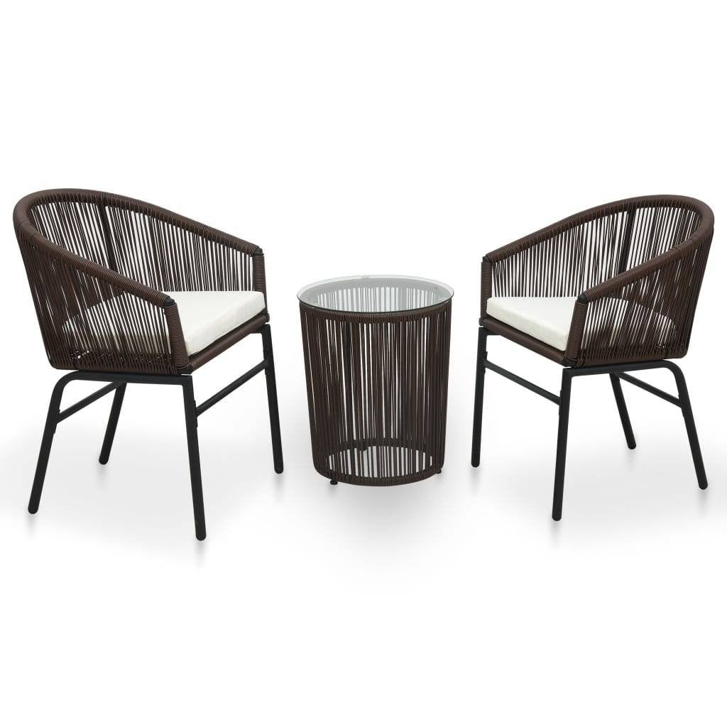 Tuinset, Balkonset, Bruin, polyrattan, Ophalen of Verzenden, Nieuw