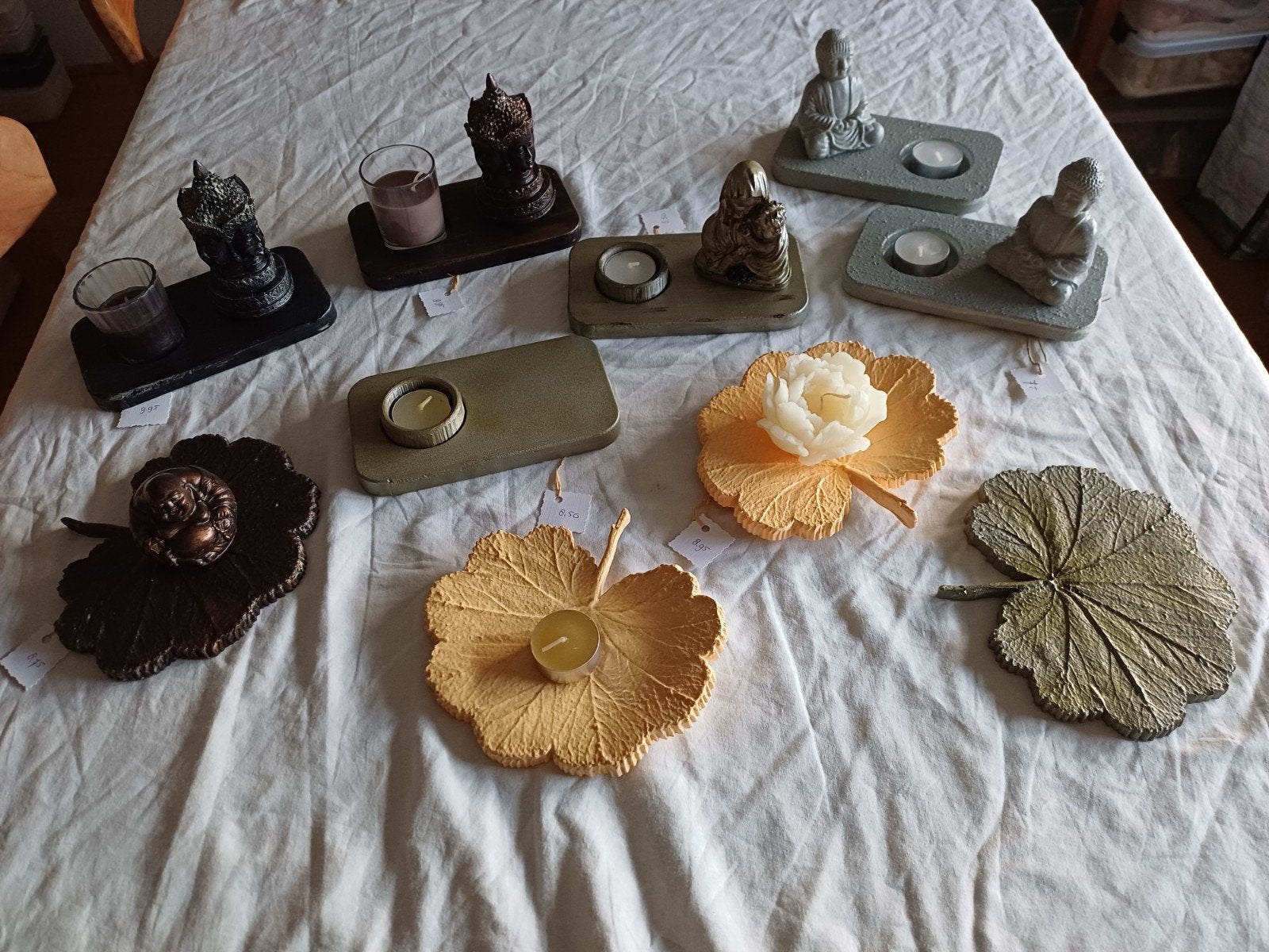 Partijtje gipsen bladeren,  plateau's, voor kerstmarkt, fair, Ophalen, Nieuw