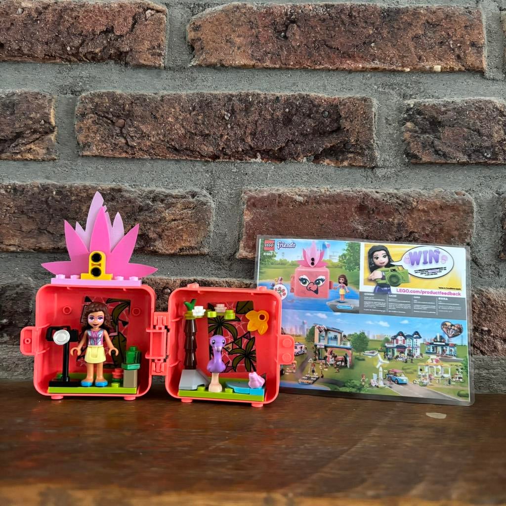 LEGO Friends - Olivia’s flamingo kubus - 41662, Gebruikt, Lego, Friends, Ophalen of Verzenden