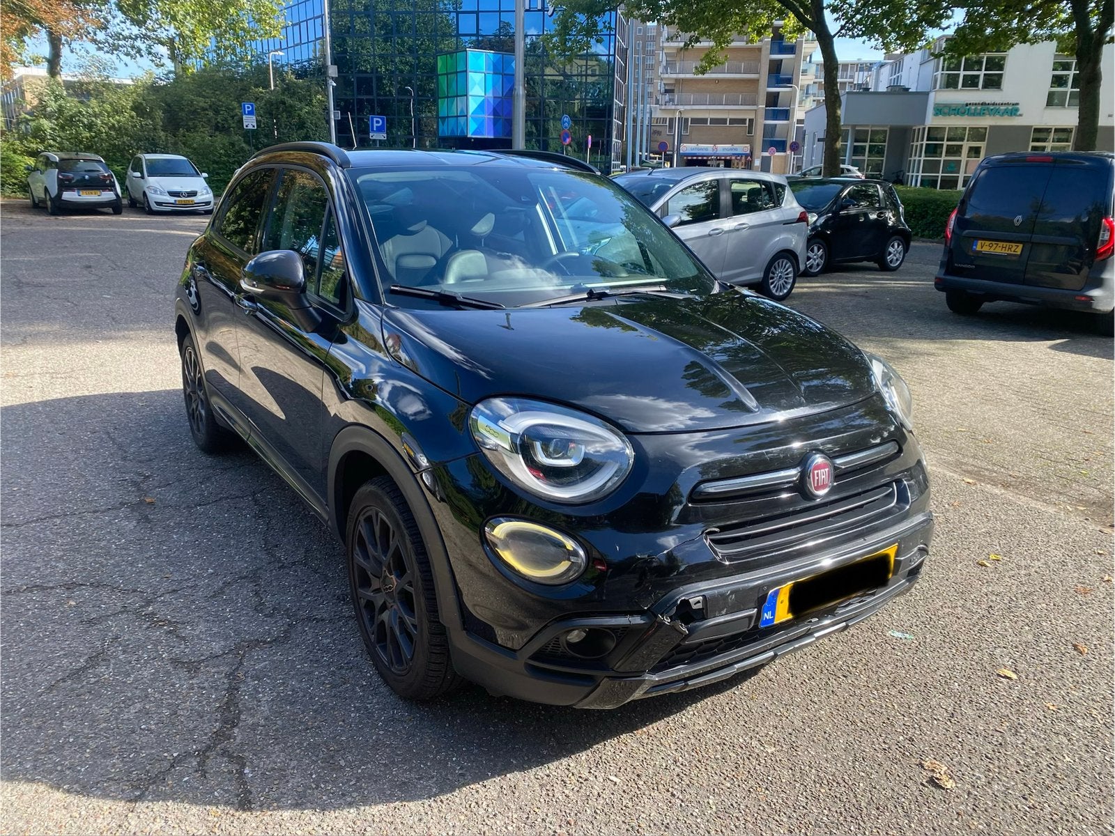 Fiat 500X 1.3 GSE Sport Automaat lichte rijbare schade, Ophalen, Zwart, Benzine