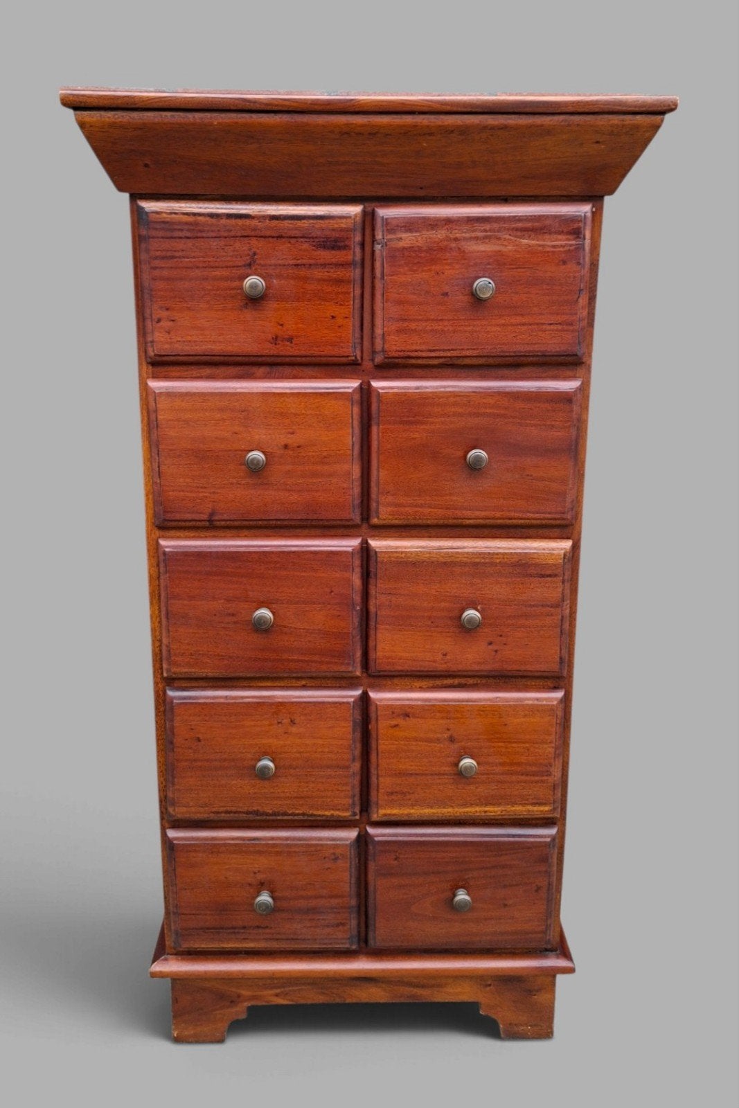 Klassieke Mahoniehouten ladenkast, apothekerskast, archiefka, 5 laden of meer, Ophalen of Verzenden, Zo goed als nieuw, Minder dan 100 cm