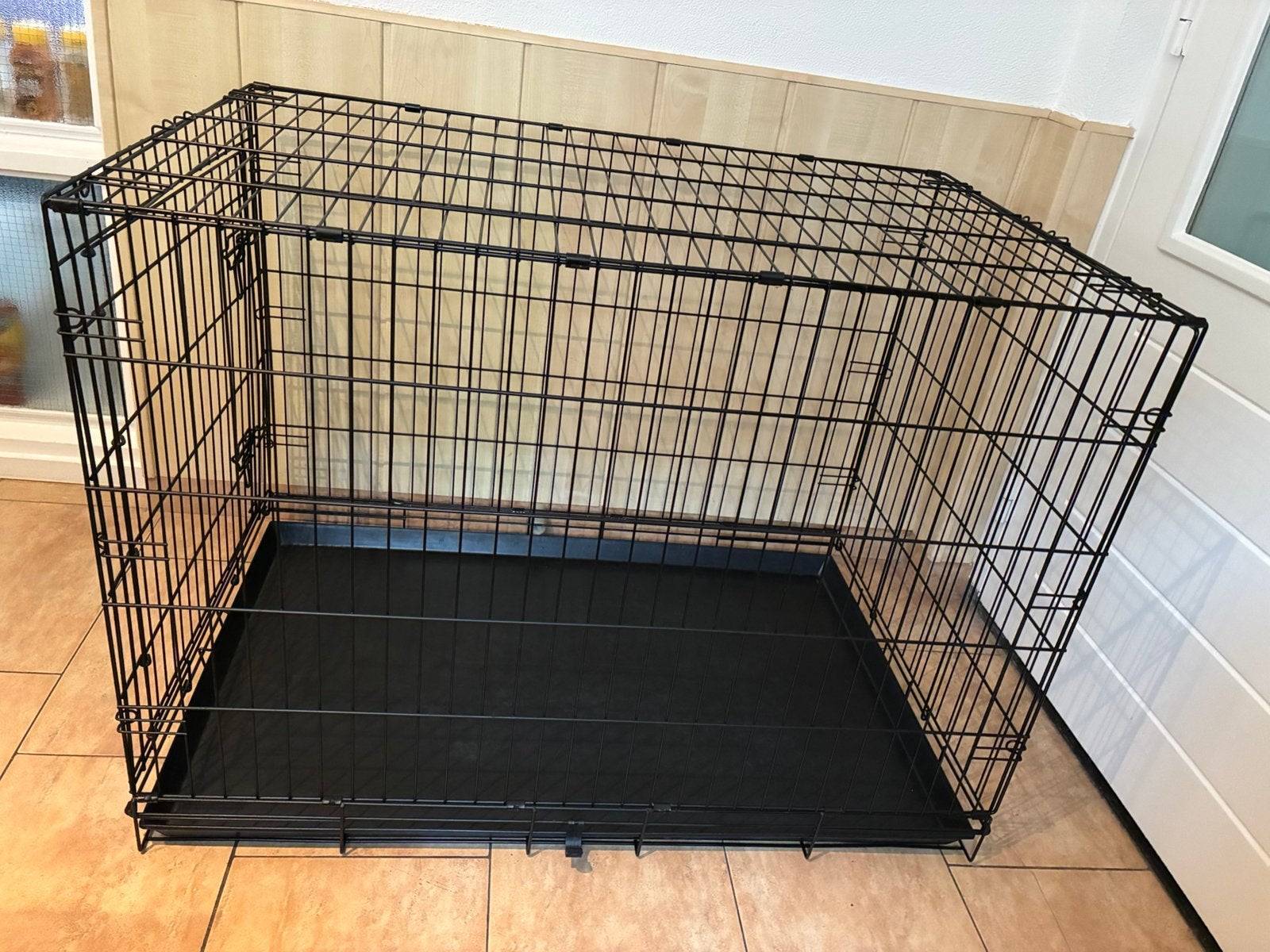 Nette grote Zwarte Hondenbench 107x70x77,5, Dieren en Toebehoren, Ophalen, Zo goed als nieuw