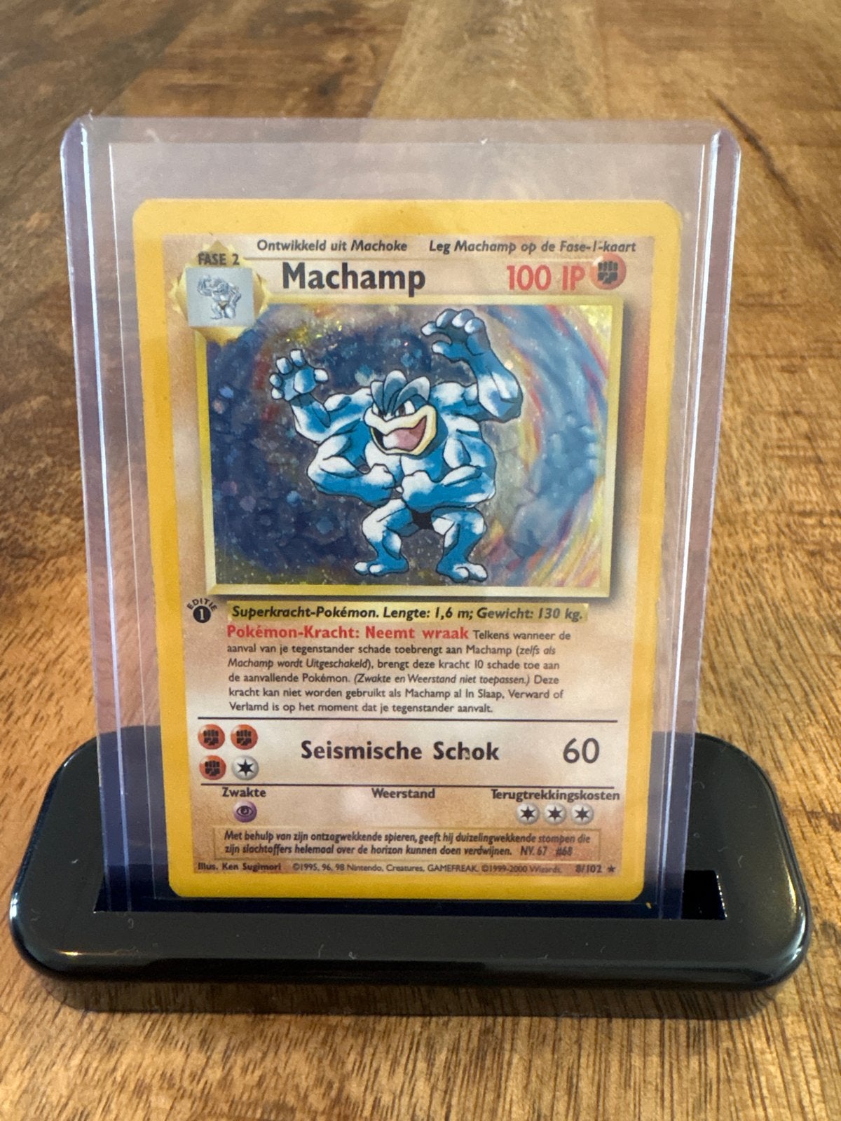 Pokemon kaart Machamp 1st edition Nederlands goede staat, Ophalen of Verzenden, Zo goed als nieuw, Losse kaart