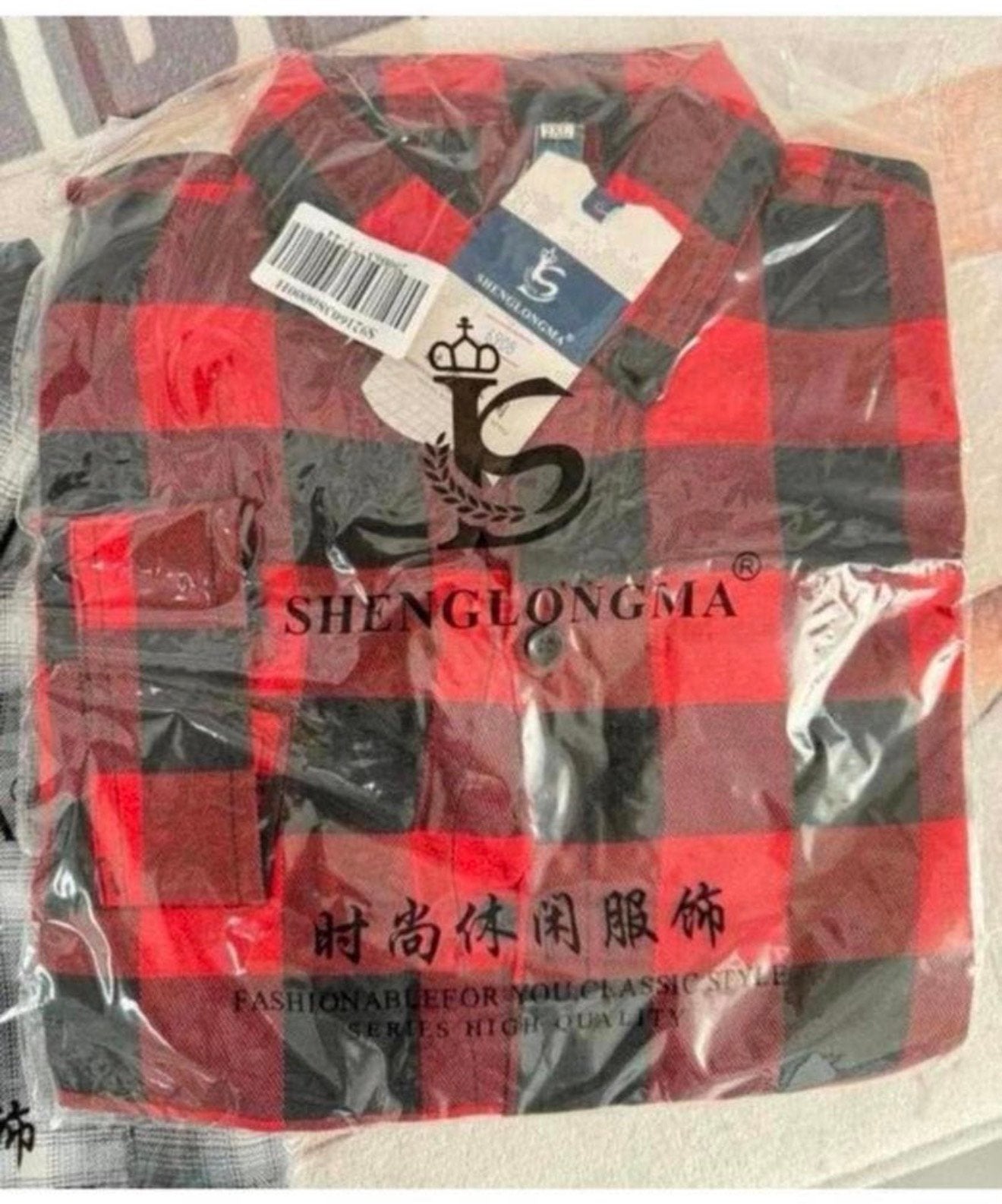 Shenglongma Overhemd Blouse 2XL 3XL rood grijs lange mouwen, Overhemd, Nieuw, Ophalen of Verzenden, H