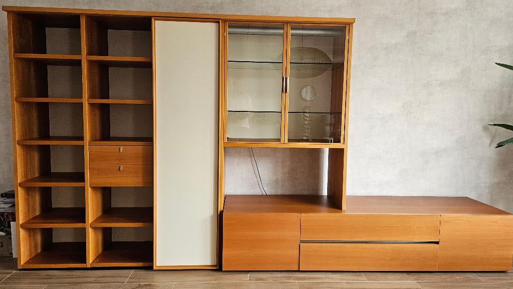Italiaanse Poliform Wandkast, Ophalen, Glas, 250 tot 300 cm, Gebruikt