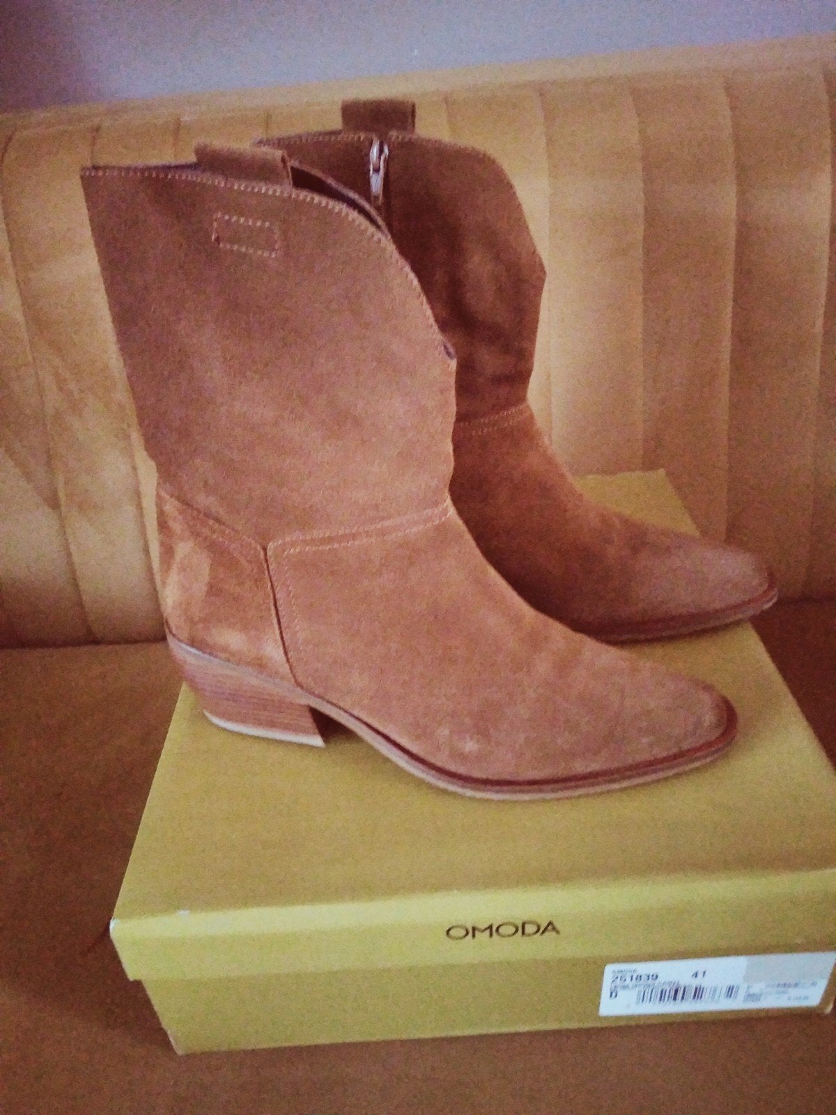suède western laarzen 41, Hoge laarzen, Bruin, Omoda, Ophalen of Verzenden