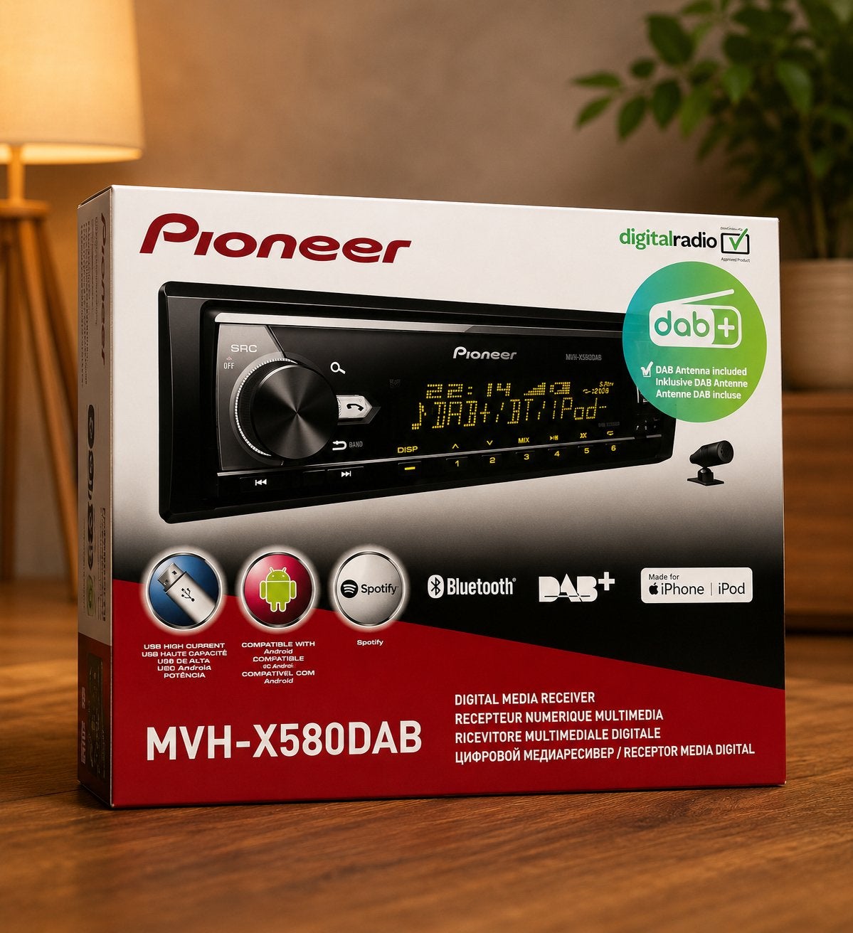 Pioneer MVH-X580DAB Digital Media Receiver met DAB+, Auto diversen, Ophalen of Verzenden, Nieuw