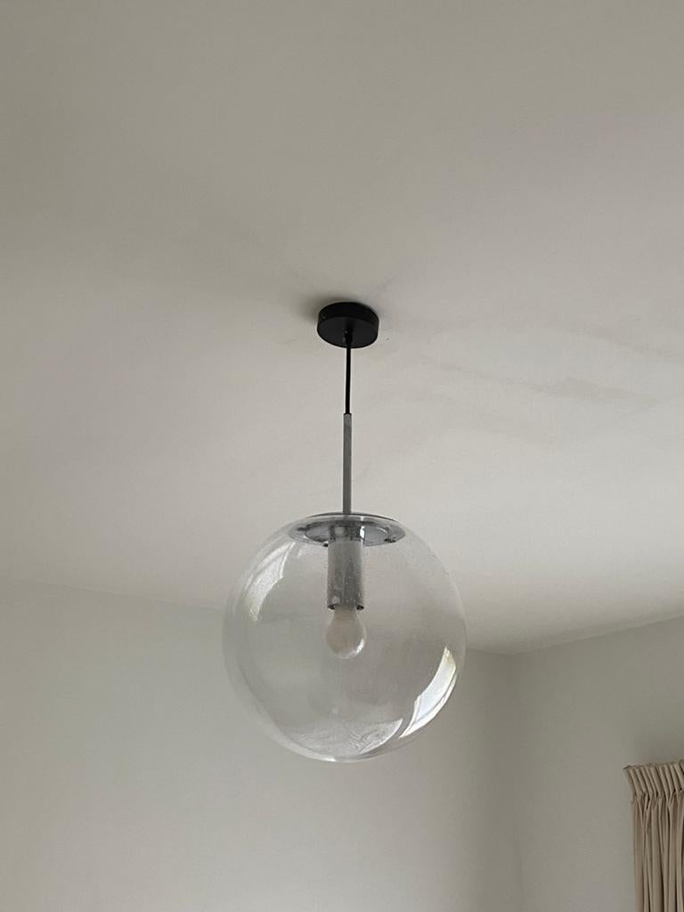 Vintage bollamp bubbelglas Limburg 4103, Jaren 70 vintage, Gebruikt, Ophalen of Verzenden, Glas