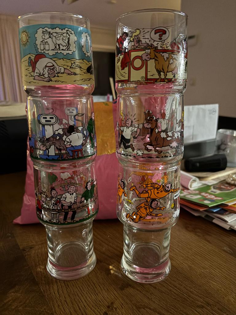 Suske en Wiske melkglazen complete set, Ophalen of Verzenden, Suske en Wiske, Nieuw, Gebruiksvoorwerp