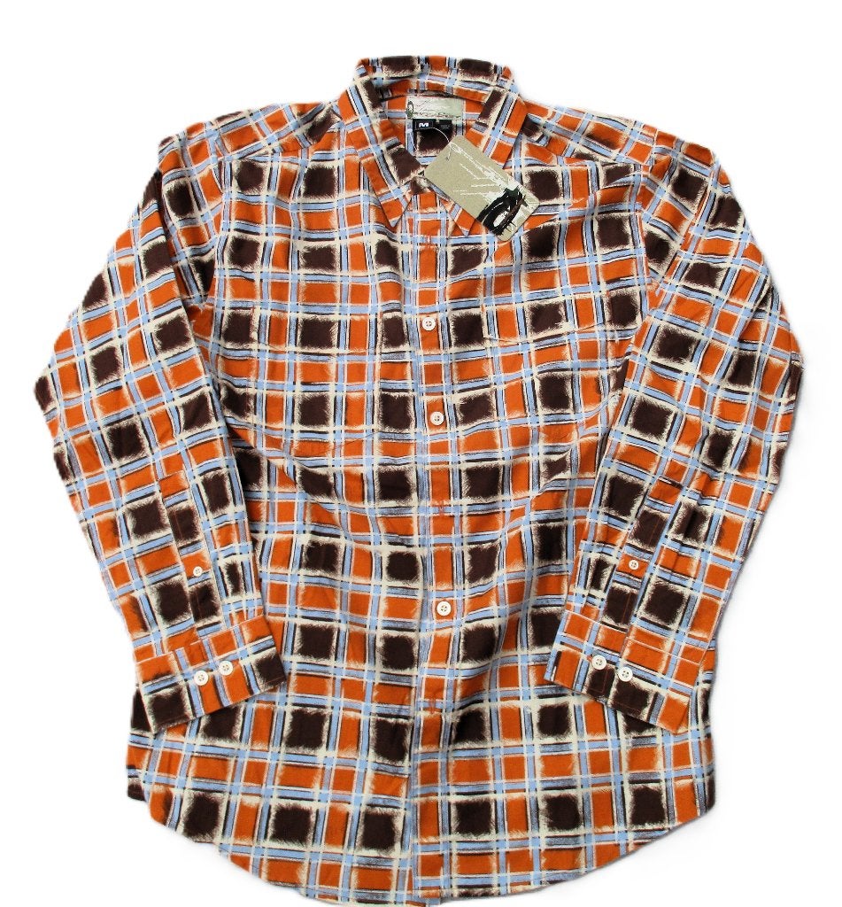 OAKLEY VINTAGE PAINTED PLAID SHIRT DARK BROWN, Info@taurusvintage.nl, OAKLEY, Bruin, Nieuw