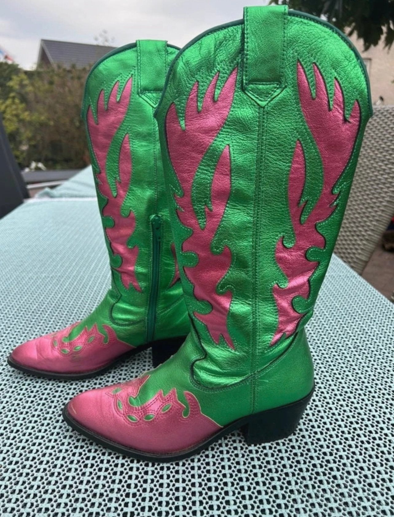 DW\\RS cowboylaarzen | Maat 38, Verzenden, Zo goed als nieuw, Groen, Hoge laarzen